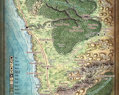 Sword Coast Map (Zoomed In)